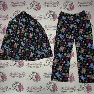 Happy bunny pajamas Jim Benton sarcastic bunny early 2000s vintage set 2 piece
